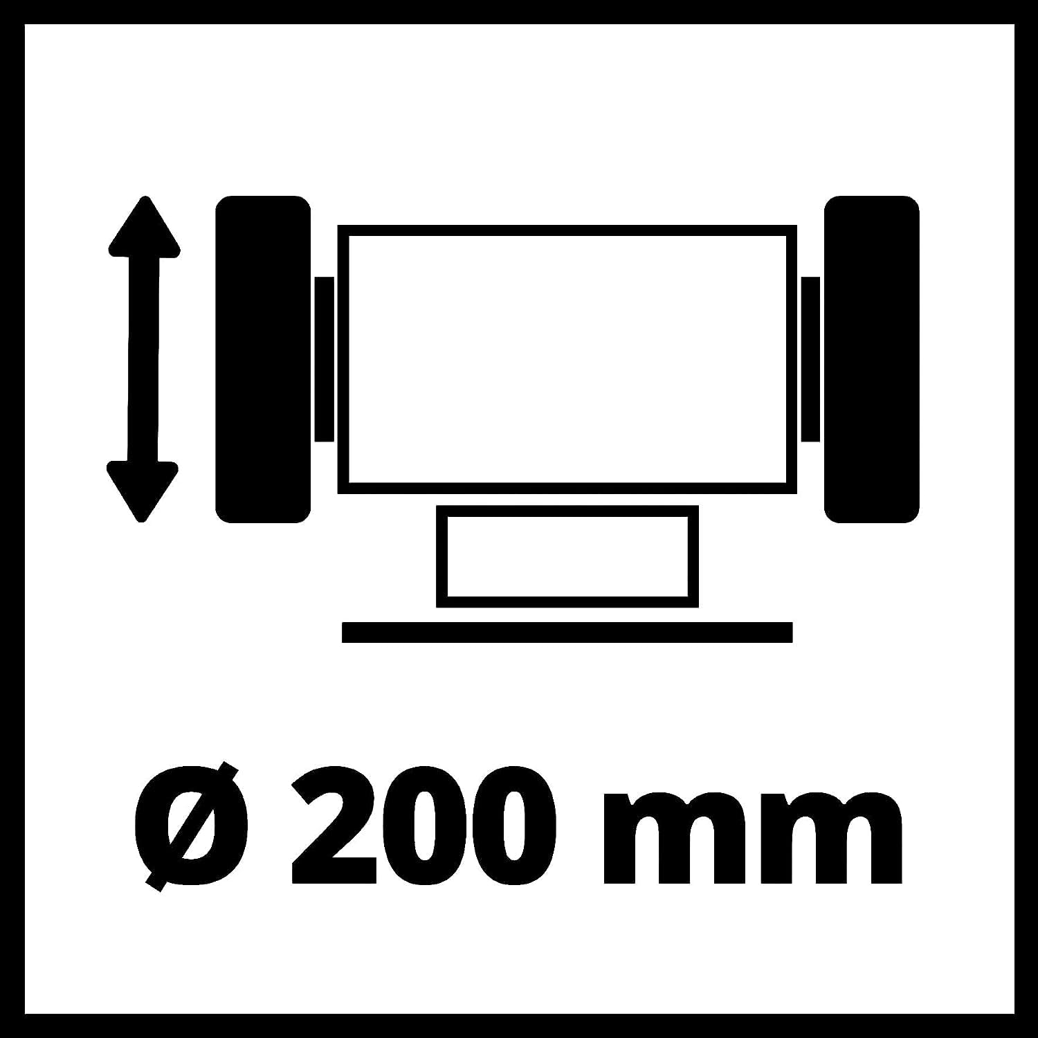 Einhell Touret à meuler TC-BG 200 L (400W, lampe) Livré avec meule de dégrossissage et meule de ponçage fin K36/K60