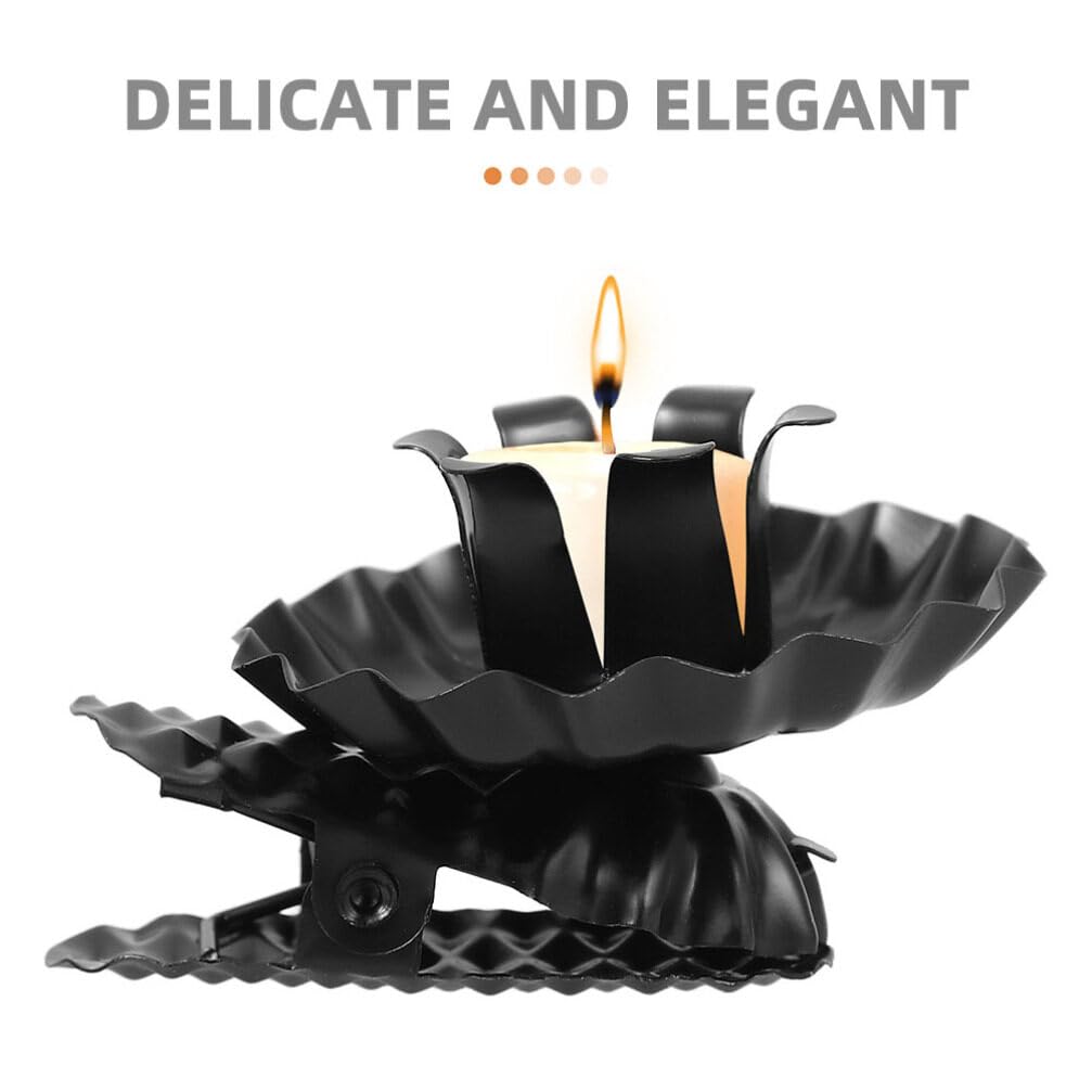 HOLIDYOYO 20pcs Metal Candle Stand Clips Tealight Holders for Christmas Decor Reusable Candle Holders for Festive Atmosphere Protects from Wax Drips Unique Design