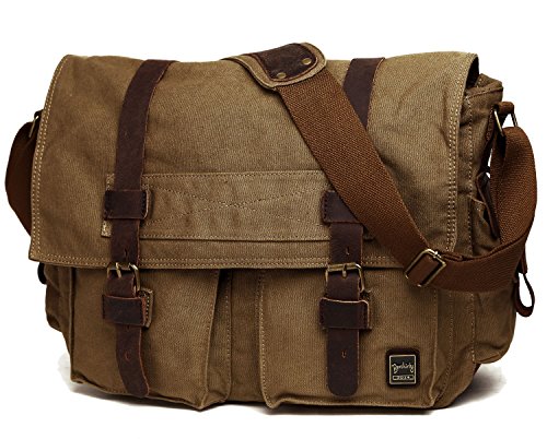Berchirly MB0007AGXL Mens Military Canvas Messenger Bag Crossbody College Shoulder Bags Sling Satchel thumb #1