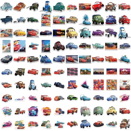 Pogiimi DECORATIVE-LAPTOP-DECALS 100 Pcs Cartoon Cars Movie Stickers Cute Car Stickers Waterproof Vinyl Stickers thumb #2