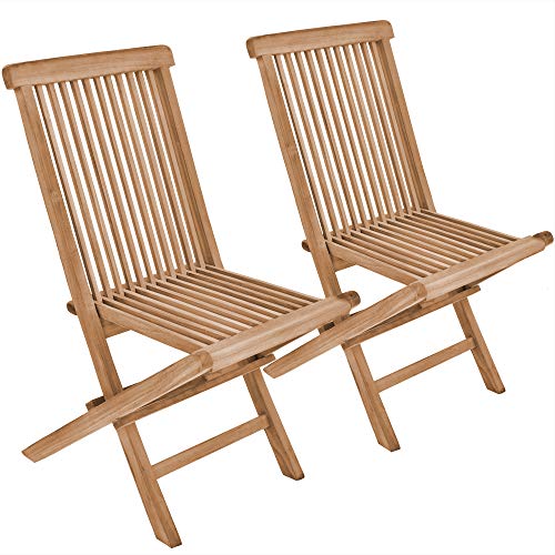 Teako Design 2 Stück Klappstühle Alessandria Teak Massivholz Gartenstühle, Terassenstühle Cover