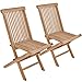 Teako Design 2 Stück Klappstühle Alessandria Teak Massivholz Gartenstühle, Terassenstühle