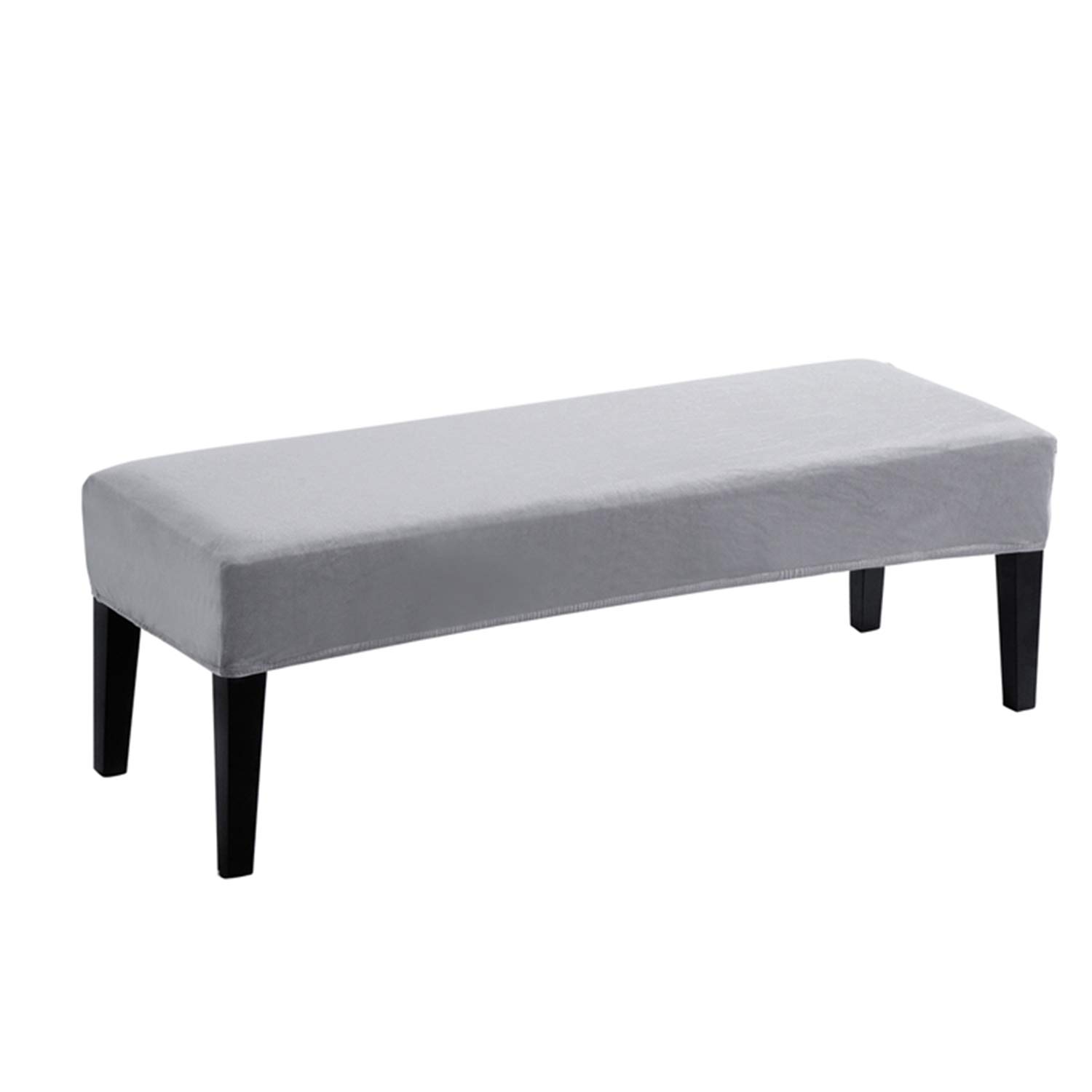 Bench Covers | Washable Bench Slipcovers Rectangle for Dining Room with Bottom Elastic | Stretch Furniture Protector Cover for Living Room, Kitchen, Bedroom, Piano (Light Gray)