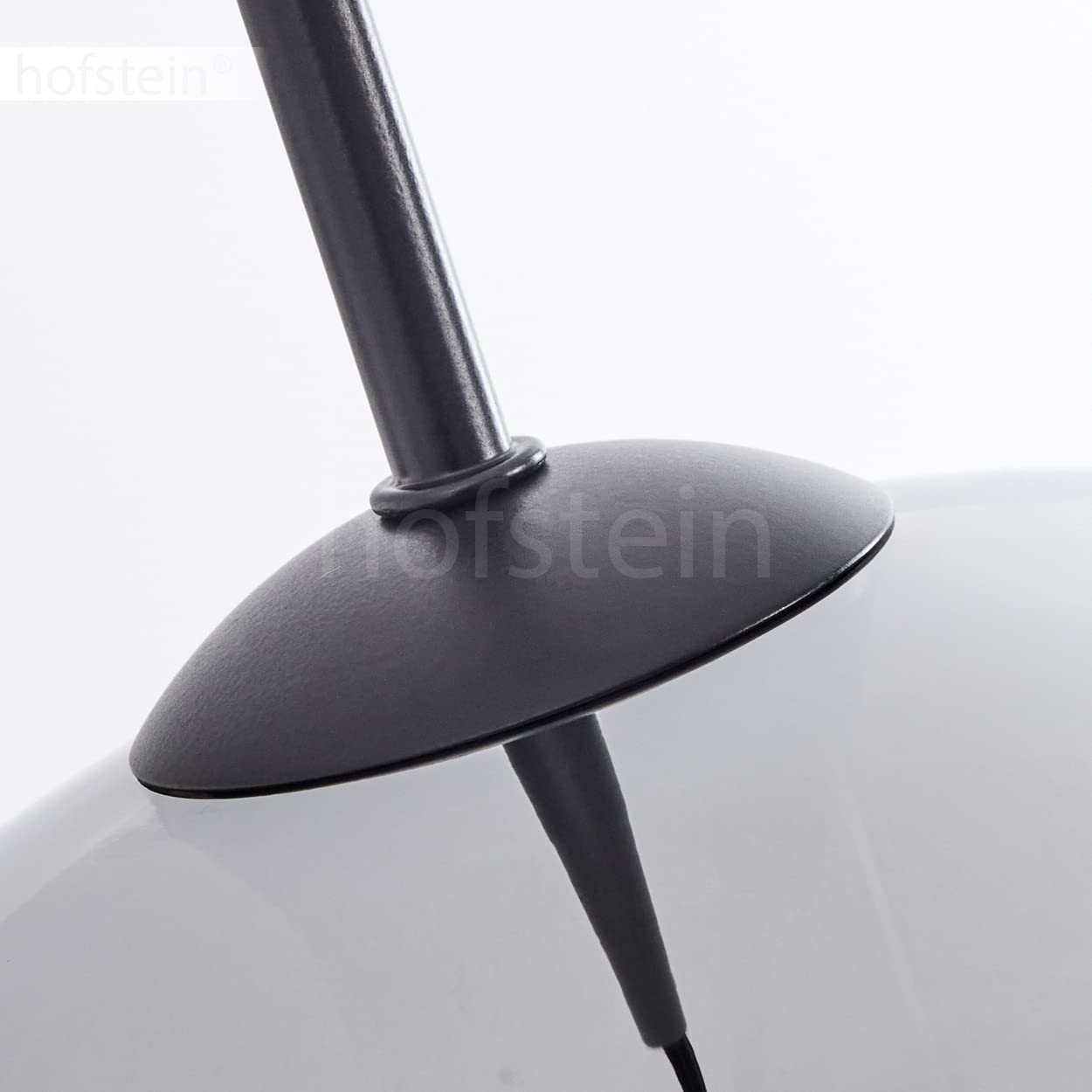 HOFSTEIN Hängeleuchte Koyoto, 5-flammige Hängelampe aus Metall/Glas in Schwarz/Chrom-/Rauchfarben, Pendelleuchte im Retro/Vintage-Design, Ø Schirme 15; 20; 25; 30 cm, E27, Esszimmer, Küche, Wohnzimmer
