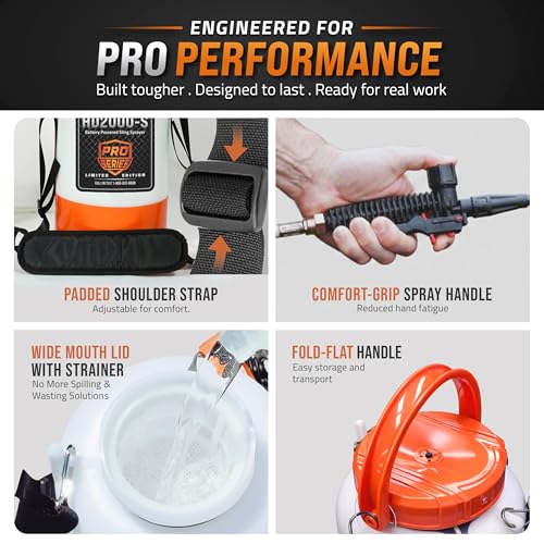 Image of PetraTools HD2000-S Battery Powered Garden Sprayer 2 Gallon 9 Spray Nozzles