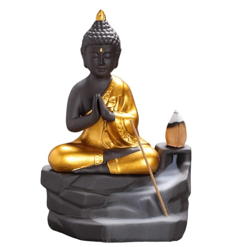 Fioletowy piasek Budda kadzidło kadzidło uchwyt kadzidła, ozdoby, budda przepływowy kadzidełko kreatywny przepływowy palnik kadzideł(C)
