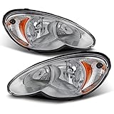 For Chrysler PT Cruiser OE Replacement Chrome Bezel Headlights Driver/Passenger Head Lamps Pair New