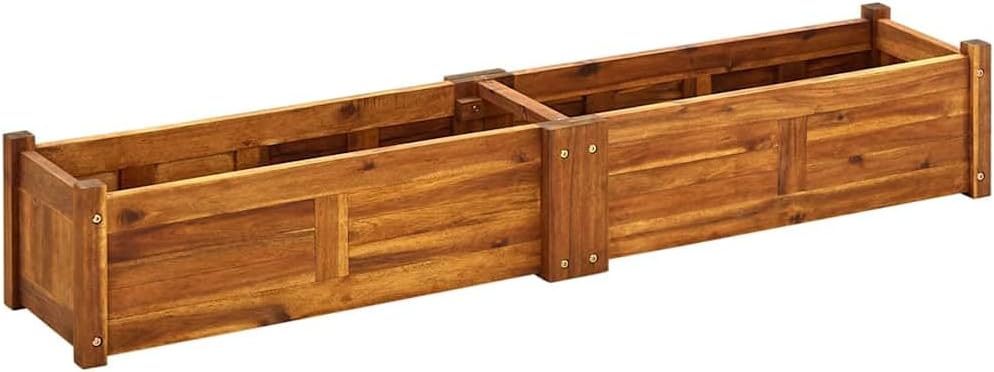 vidaXL Raised Bed Brown Acacia Wood 59.1 x 11.8 x 9.8 in Durable