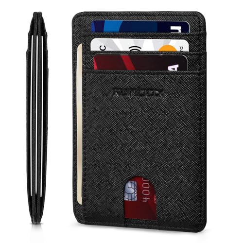 Image of RUNBOX Slim Minimalist Front Pocket RFID Blocking Leather Wallets for Men and Women Card Holder Wallets Gifts for men