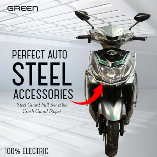 Image of Green Invicta Low Speed Electric Scooter with Steel Frame Non RTO 60KM Range Grey with Portable Charger