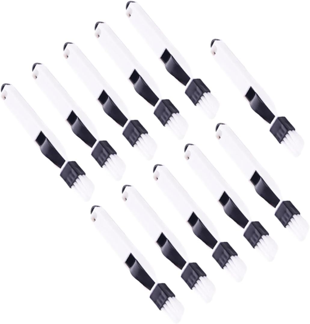 SOLUSTRE 11Pcs Keyboard Cleaning Brush and Window Track Brush Set with Dustpan, Small Detachable Multipurpose Crevice Cleaner for Door Grooves and Keyboard Dust Removal, Black