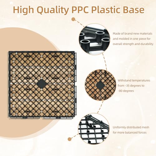 bingaai-10-Pcs-Cedar-Wood-Interlocking-Deck-Tiles-12-x-12-Cedar-Sauna-Floor-Mat-Natural-Finish-Wooden-Floor-Tiles-for-Balcony-Backyard-Sauna-Patio-Spa-Floors-Indoor-and-Outdoor-Use