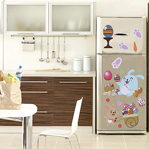 Manyee Easter Window Stickers 93 Pcs Easter Bunny Window Cling Decorations Easter Eggs Flower Carrot Easter Decals For Easter Spring Home Office Party Kid School Easter Window Decoration #TOP3