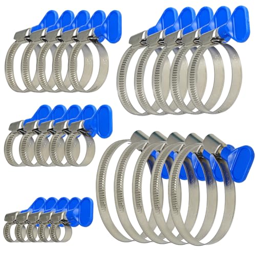 Fünf Größen Schlauchschellen Edelstahl Set, 10-70 mm,...