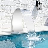 TFGXUE Piscina cascada, fuente de piscina de acero inoxidable, no requiere...