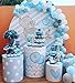 102Pcs Blue White and Grey Balloon Garland Arch Kit-100pcs Latex Balloons, 16 Feets Arch Balloon Strip Tape for Elephant Baby Shower Boy Birthday Party Decorations