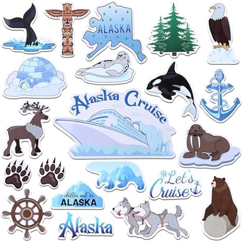 Alquex 22 Pcs Alaskan Cruise Magnets Cover