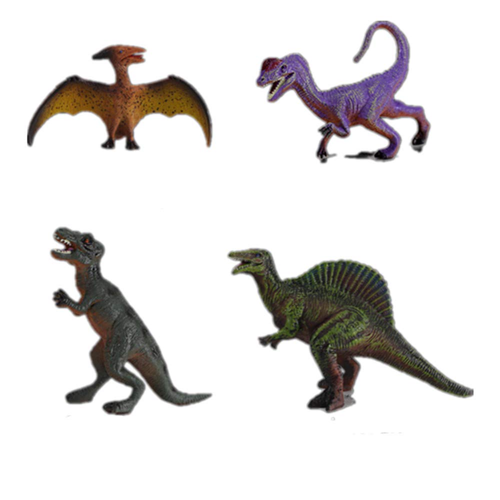 KOMI Dinosaur Toys Race Car, Create A Dinosaur World Road Race, Flexible Train Track Playset Rockery Tree and Cool Dinosaur car for 3 4 5 6 7 Year & Up Old boy Girls Best Gift (B-4 Pcs Dragons)