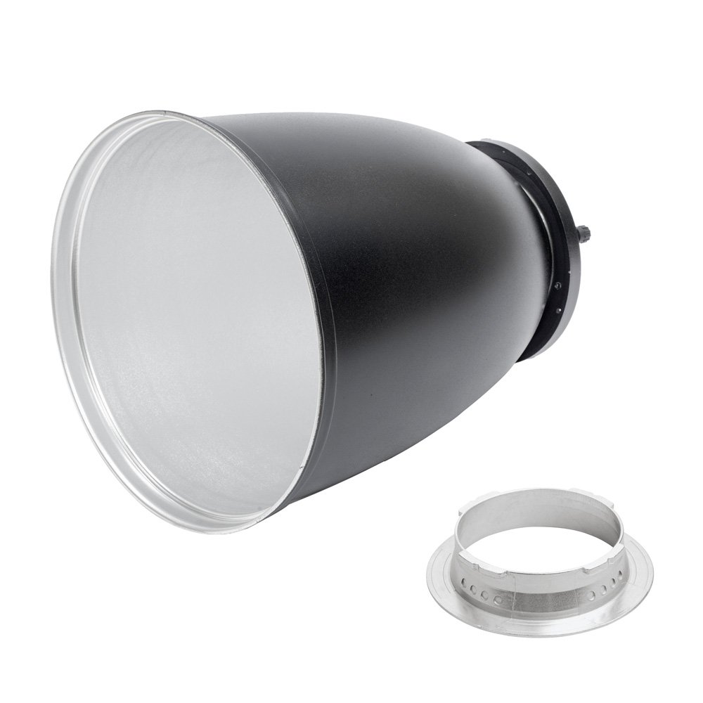 Pixapro 45° Long Focus Tele-Zoom Reflector with Grid 45 Degree Studio Photo Reflector Lighting Spillkill Light Control Modifier Deep Focus Metal Dish Portrait Fashion Photography (Multiblitz (V))