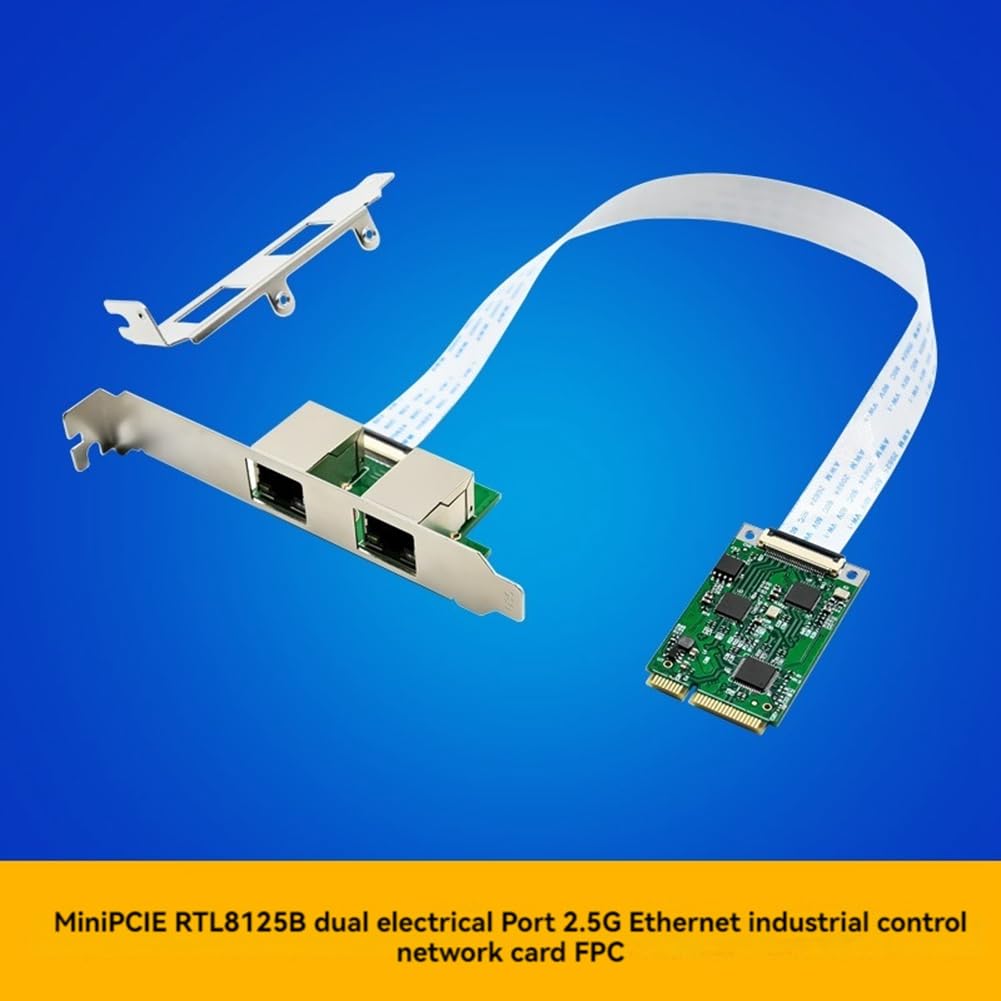 MiniPCIE Dual RJ45 Port 2,5G Gigabit Ethernet scheda di rete 2,5G/1000/100/10Mbps RTL8125B Scheda di rete di controllo industriale