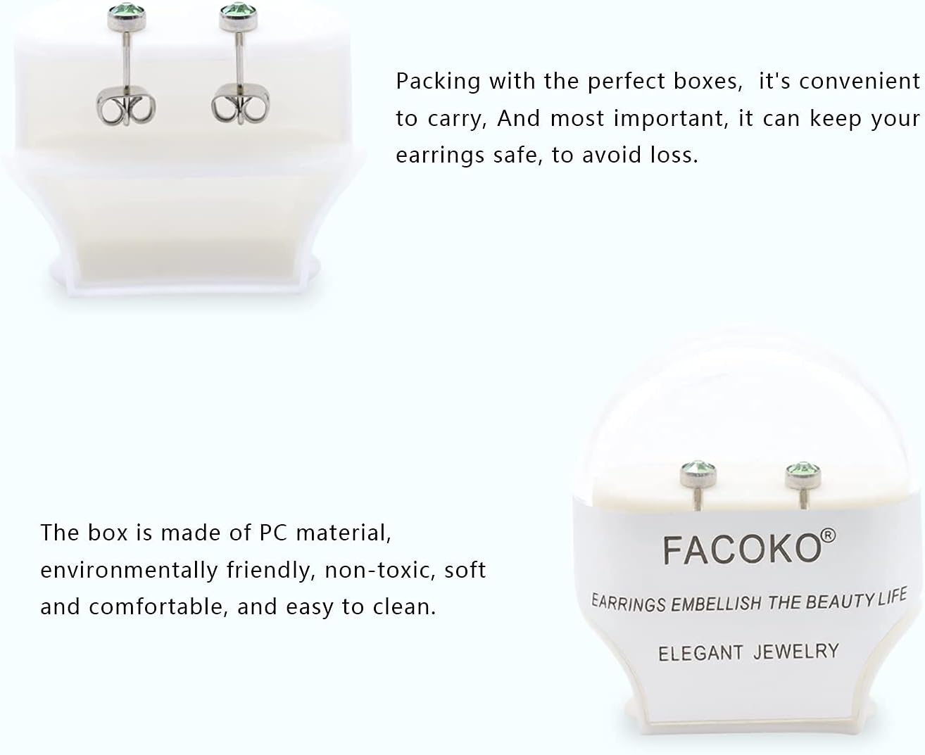 G23 Titanium Studs Earrings Hypoallergenic Earrings Women Stud Earrings Nickel Free Dainty Earrings for Sensitive Ears 3mm/4mm/5mm Stone Size Options - Image 5