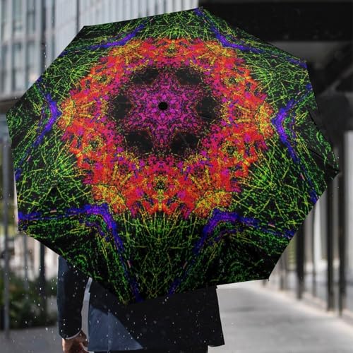 Parapluie pliant psychédélique imperméable de voyage et coupe-vent