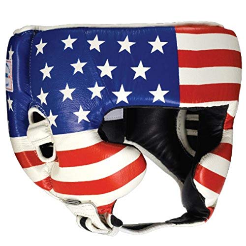 Ringside Competition Boxing Muay Thai MMA Sparring Head Protection Headgear with Cheeks, Flag, X-Large