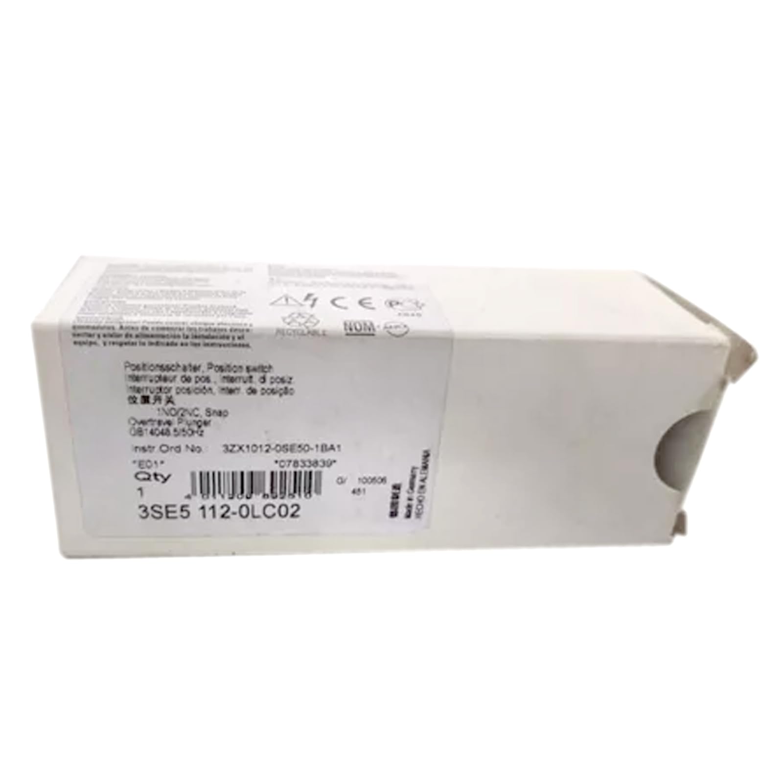 Interrupteur 3SE5112-0LC02 à boîtier métallique IP67 et 1NO 2NC