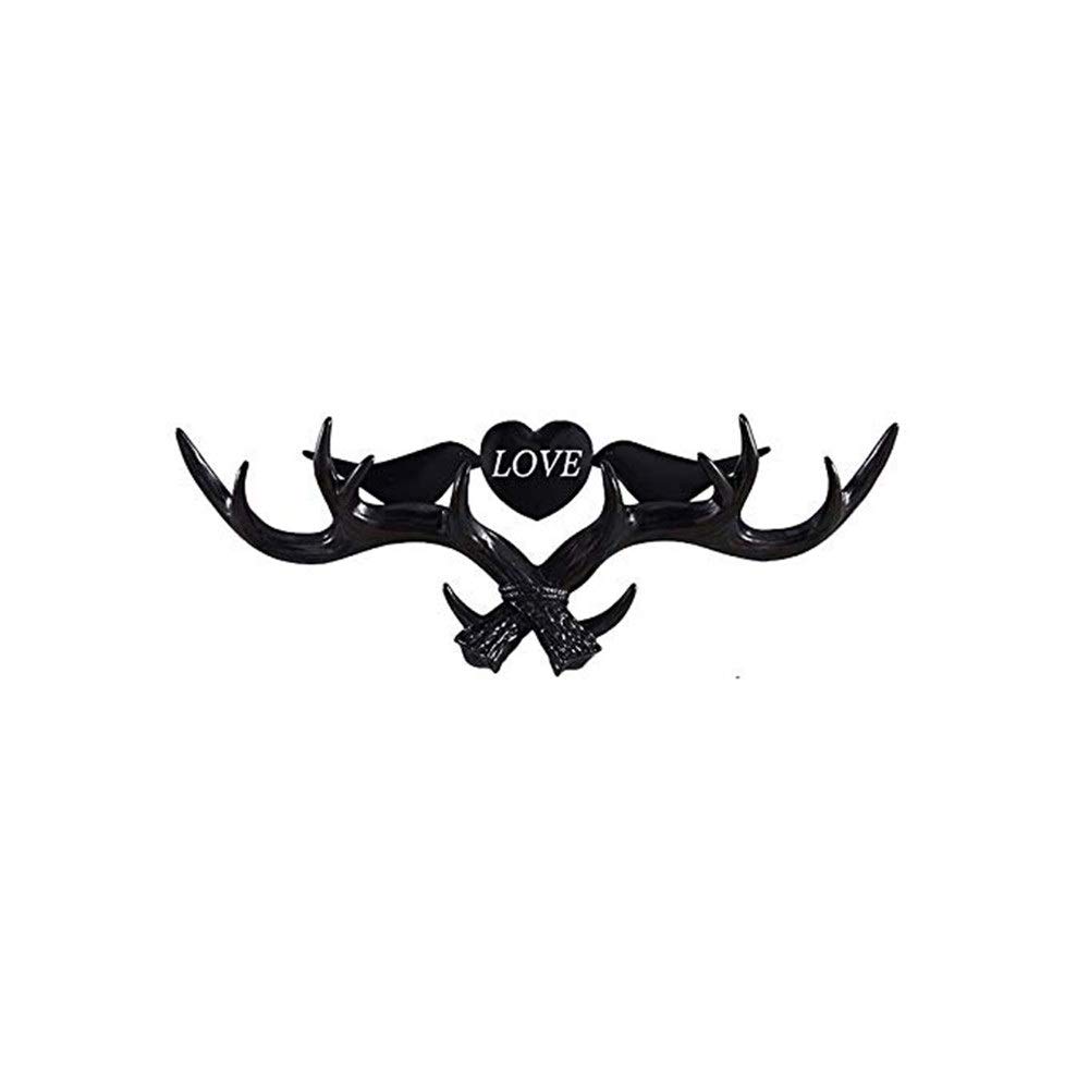 Wall Mounted Coat Rack Hook-Free Punching European Antlers Porch Shelf Decorative Wall Hooks Wall Fitting Room Hook Clothes Coat Hanger Rack Key Holder Jewellery Display Rack for Living Room Kitchen B