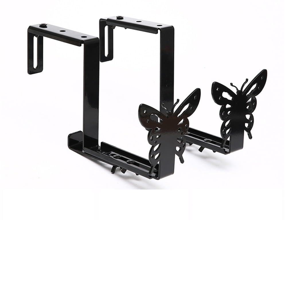 Crochets de suspension de jardin robustes en lot de 2 supports noirs pour pots de fleurs