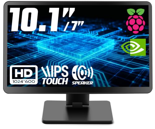 Image of KOGODA 10.1-inch Small Monitor with Touchscreen for Raspberry Pi, Portable Mini Computer Monitor, 5-Points Capacitive Touch 1024 x 600 IPS LCD HDMI Display for Mac mini PC Gaming Console