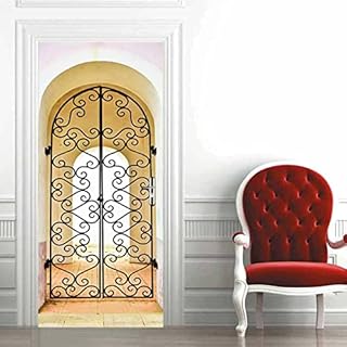 PSSR Autocollants de porte Décoration Créatif Porte Papier peint Motif Porte Art Peintures murales Autocollants Autocollants de porte en vinyle autocollants Portes Décoration de maison 66x200cm