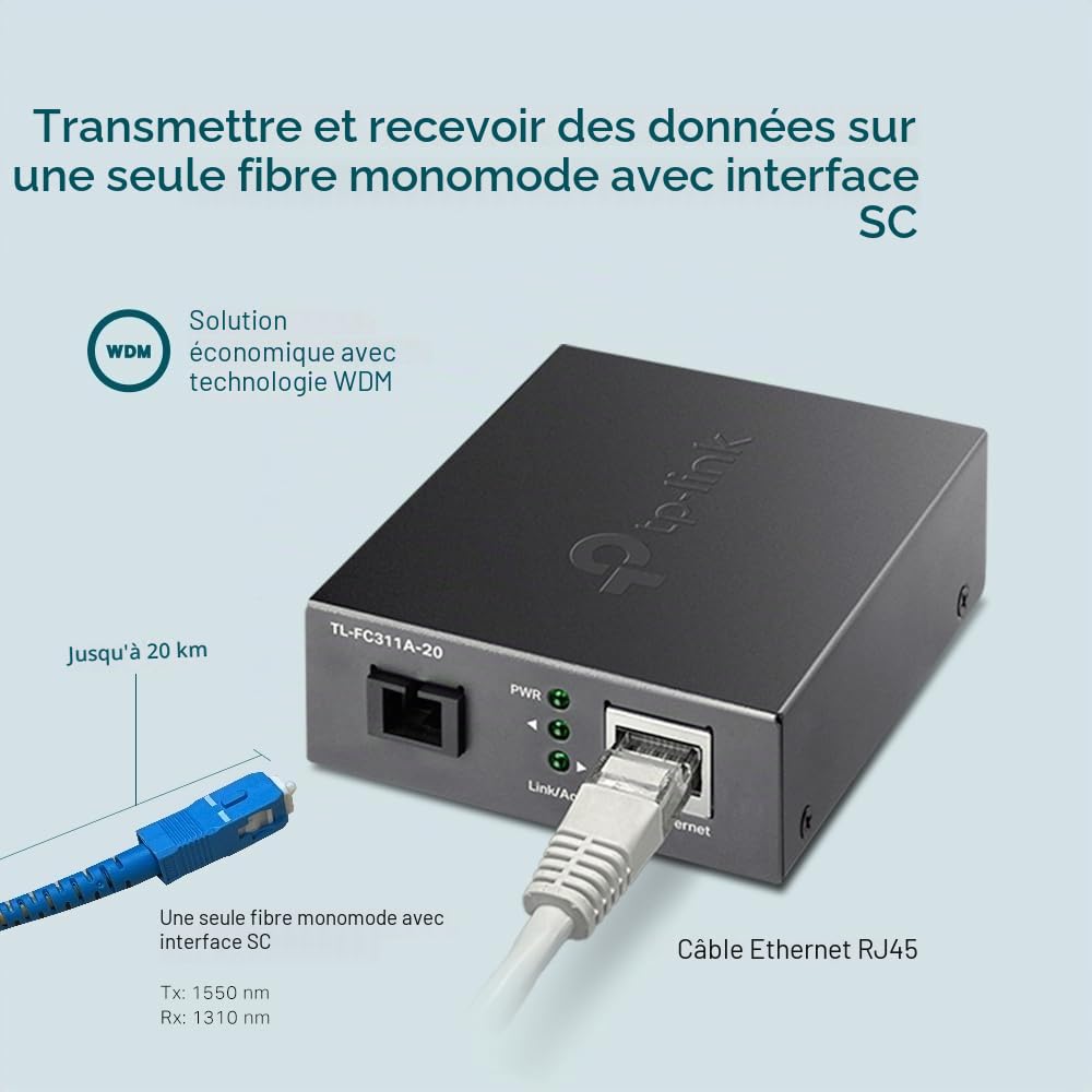 TP-Link TL-FC311A-20 Convertisseur de média Gigabit WDM
