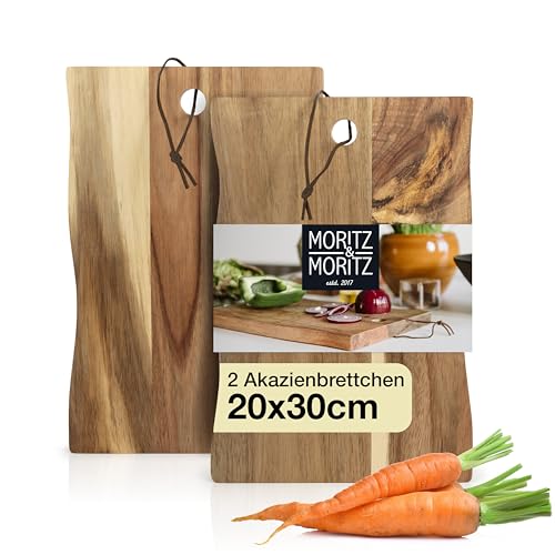 Moritz & Moritz 2x Schneidebrett Holz - 30 x 20 x 1,8 cm -...