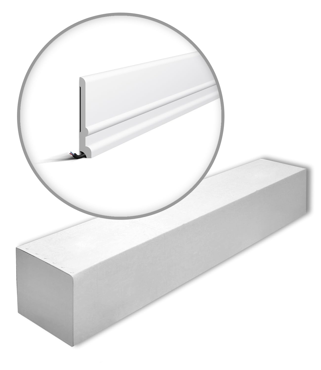 FD21 WALLSTYL Plinthe - 12 pièces (24 m) - 130 x 20 x 2000 mm - NOËL & MARQUET - une marque de NMC - Polystyrène haute densité