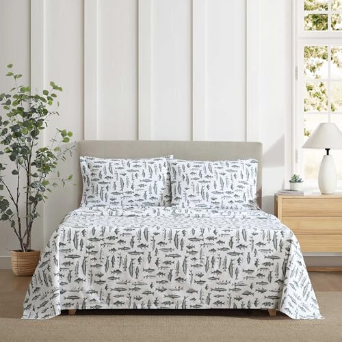 image for Eddie Bauer - Sheet Set, Cotton Percale Bedding with Matching Pillowca