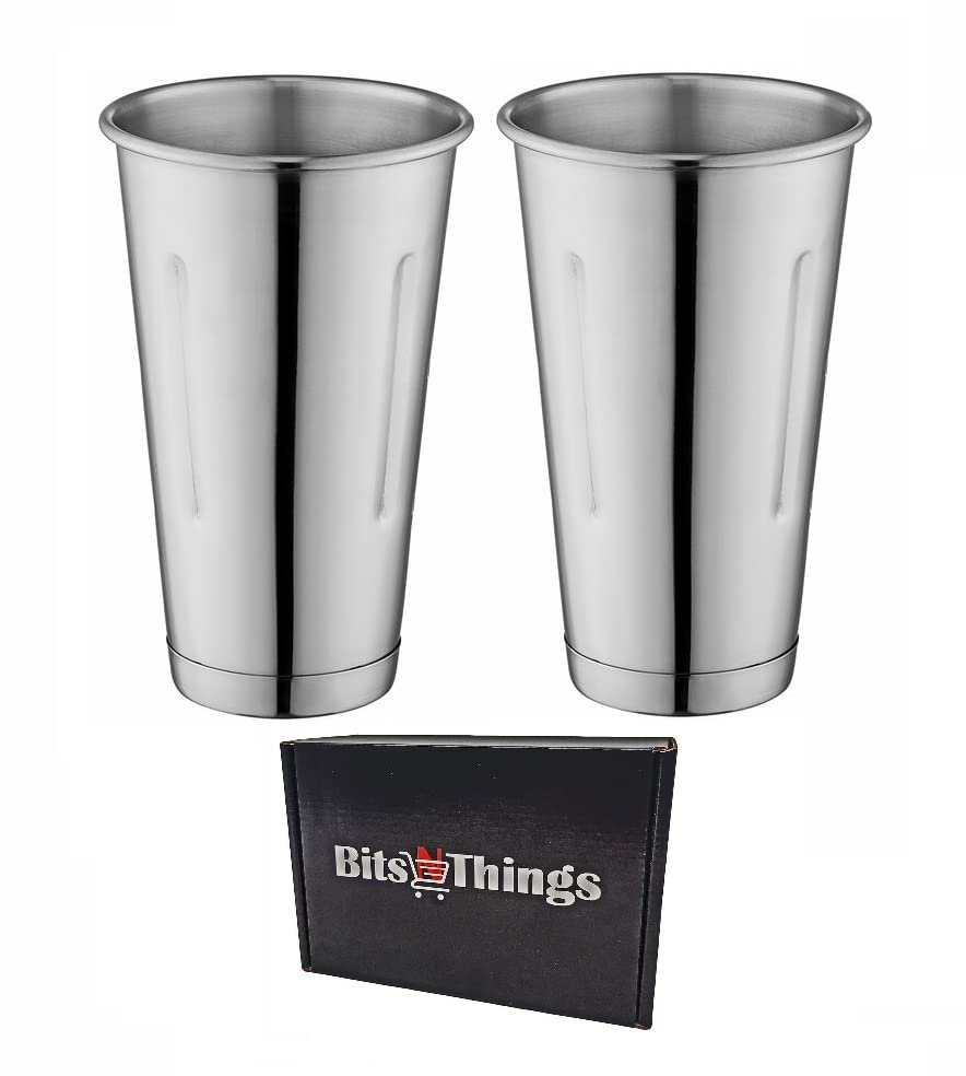 Bits N Things30 oz. Stainless Steel Malt Cup - Milkshake / Cocktail - Pack of 2