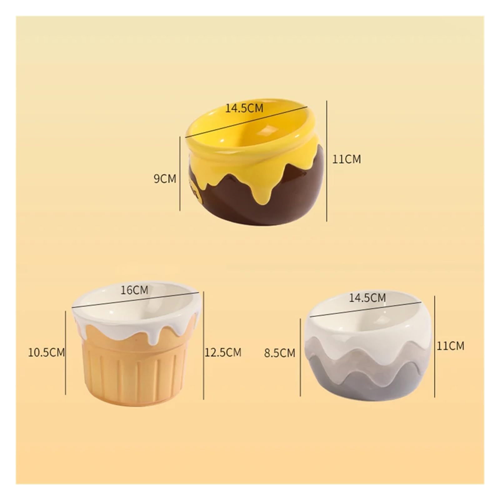 Hoher Katzenschüssel Futternapf for Katzen, Futterspender for Katzen, erhöhte Trinknäpfe for kleine Hunde für Futter und Wasser (Color : Ice Cream)