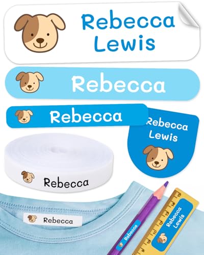 Haberdashery Online: 155 pegatinas personalizadas para marcar ropa y objetos. 100 etiquetas de tela termoadhesiva + 55 etiquetas adhesivas resistentes al agua