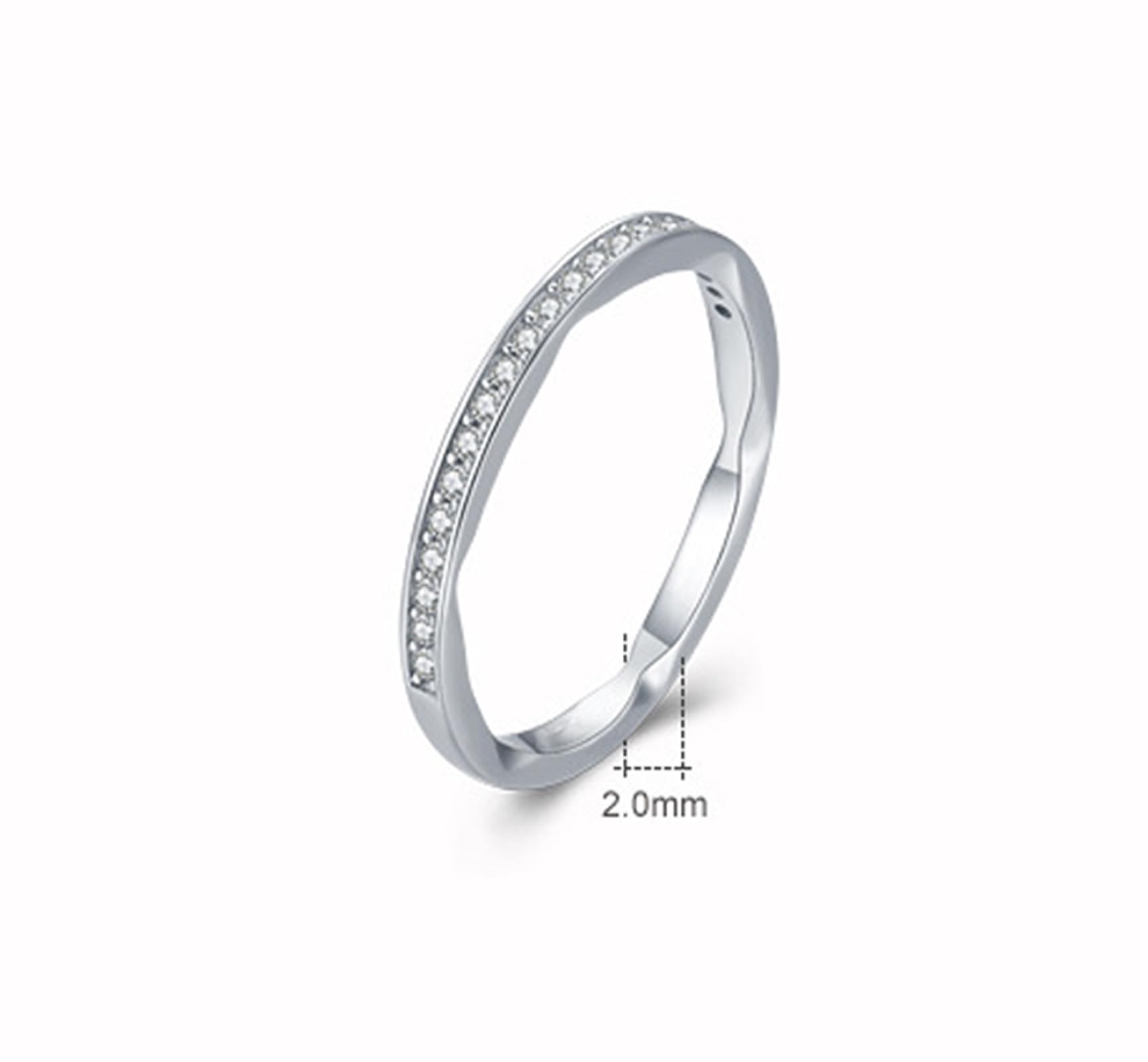 Anillo de oro blanco, diamante cultivado en laboratorio, anillos de compromiso, oro real, alianzas de media eternidad, anillo de oro para mujer