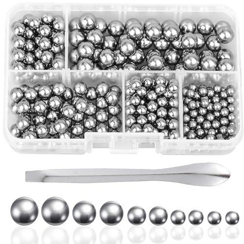 YSDMY 350 Stück Stahlkugeln 4/5/6/6.35/8 mm Lagerkugeln mit Löffel...