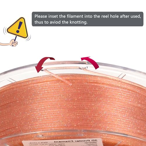Image of iSANMATE 3D Printer Filament, Transparent Glitter Orange Pink PLA Filament 1.75 mm, 3D Printing Filament 1KG /2.2lb
