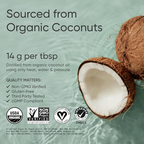 Image of Sports Research Keto C8 Organic Coconut MCT Oil 16oz, Unflavored