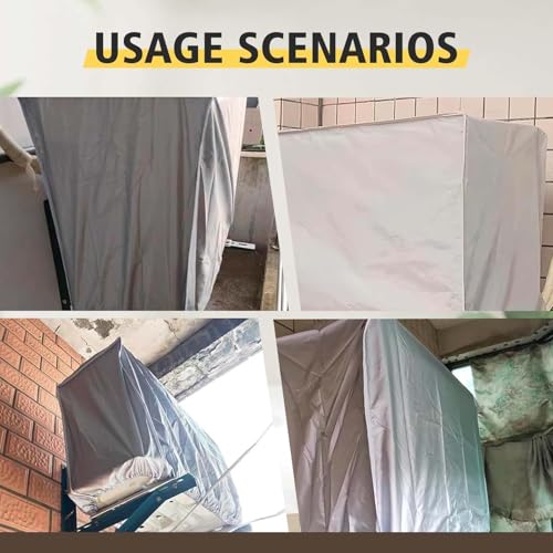 Premium Außenklimaanlage Abdeckung - Wasserdicht und UV-beständig, Schutzabdeckung aus Silberbeschichtetem Polyester, 86 x 32 x 56 cm, für Heim und Gewerbe, Staubdicht und Langlebig