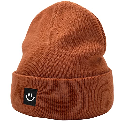 55cube Knit Cuffed Beanie for Women & Men Caramel