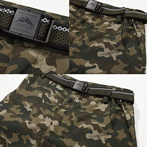 JOMLUN Calça de escoteiro conversível para caminhada, secagem rápida, zíper, calça casual para escal