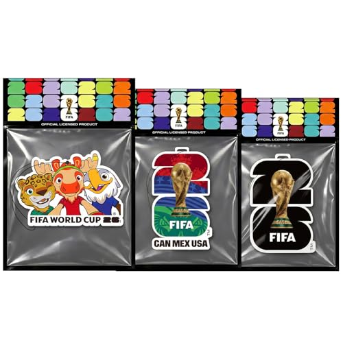 FIFA World Cup 2026 Official 3 Pack Car Air Freshener with Mascot Design, Long Lasting Scent for Car & Home, World Cup 2026 Merchandise