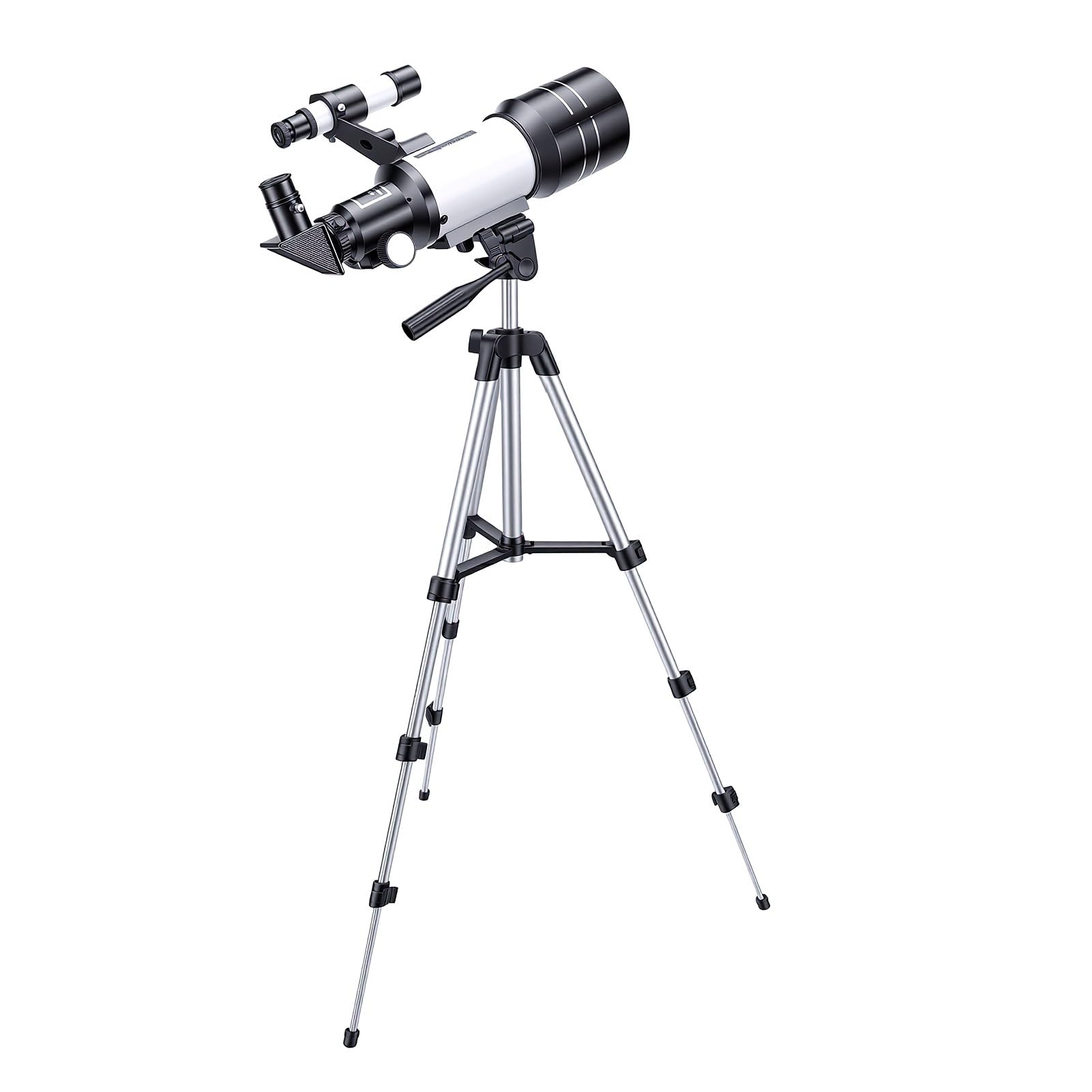 Elprico Teleskop dla Dorosłych i Początkujących Astronomów, Apertura 70 Mm | ABS, Ogniskowa 300 Mm, Powiększenie 15X-150X, Soczewki w Pełni Powlekane Wielowarstwowo, Uchwyt na Smartfona, do