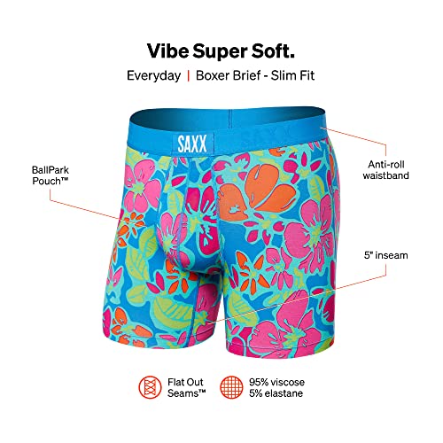 Saxx Men's Underwear - Vibe Super Soft Boxer Brief With Built-In Pouch Support - Underwear For Men, Spring #TOP3