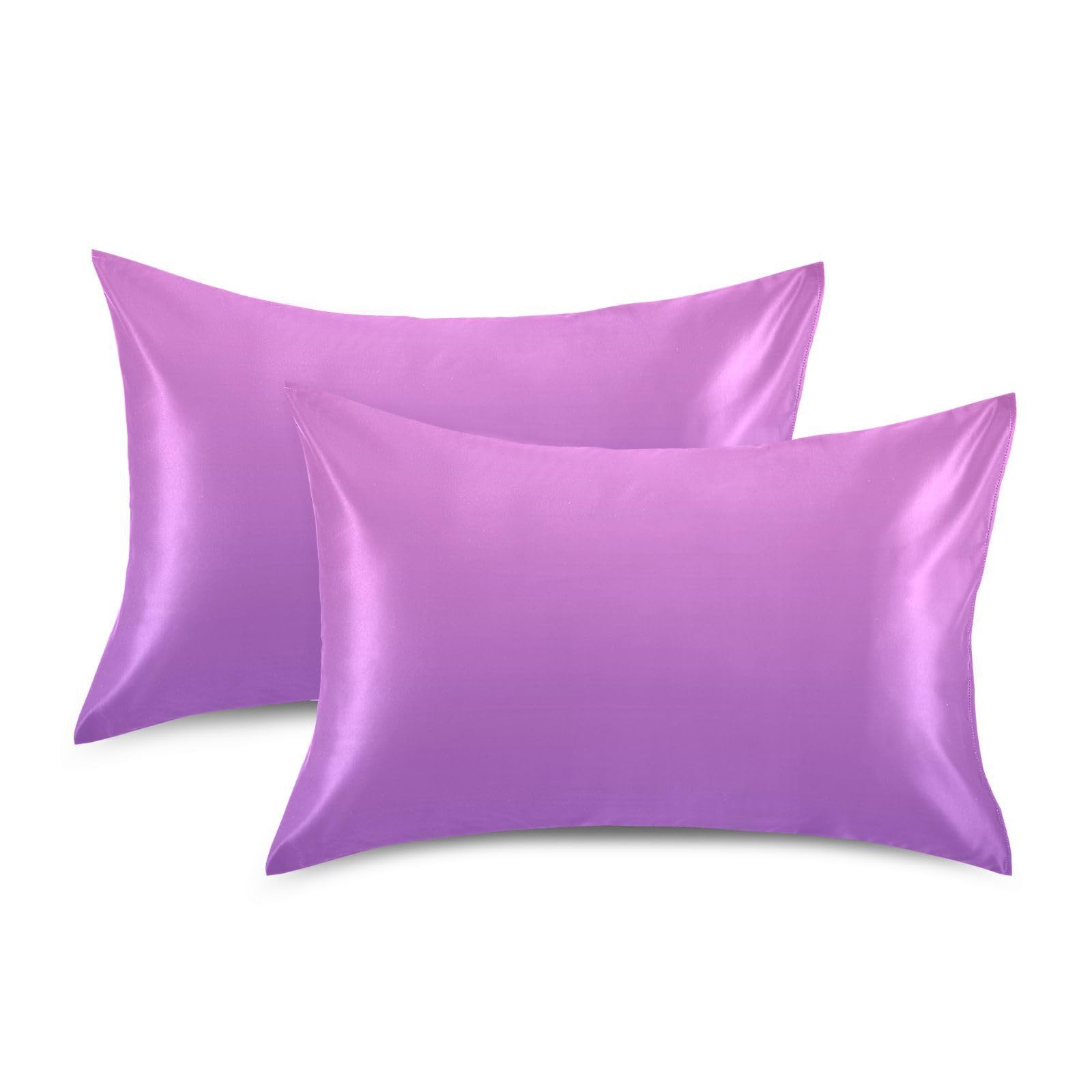 Gradient Violets Pink Satin Rectangle Pillowcase Soft Throw Pillow Cover for Sofa Car Bedroom Living Room 40x20in